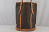 Authentic Louis Vuitton Monogram Bucket GM Shoulder Tote Bag M42236 Junk 7655J