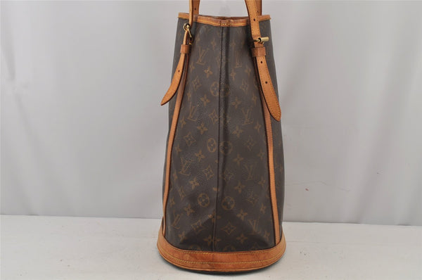 Authentic Louis Vuitton Monogram Bucket GM Shoulder Tote Bag M42236 Junk 7655J