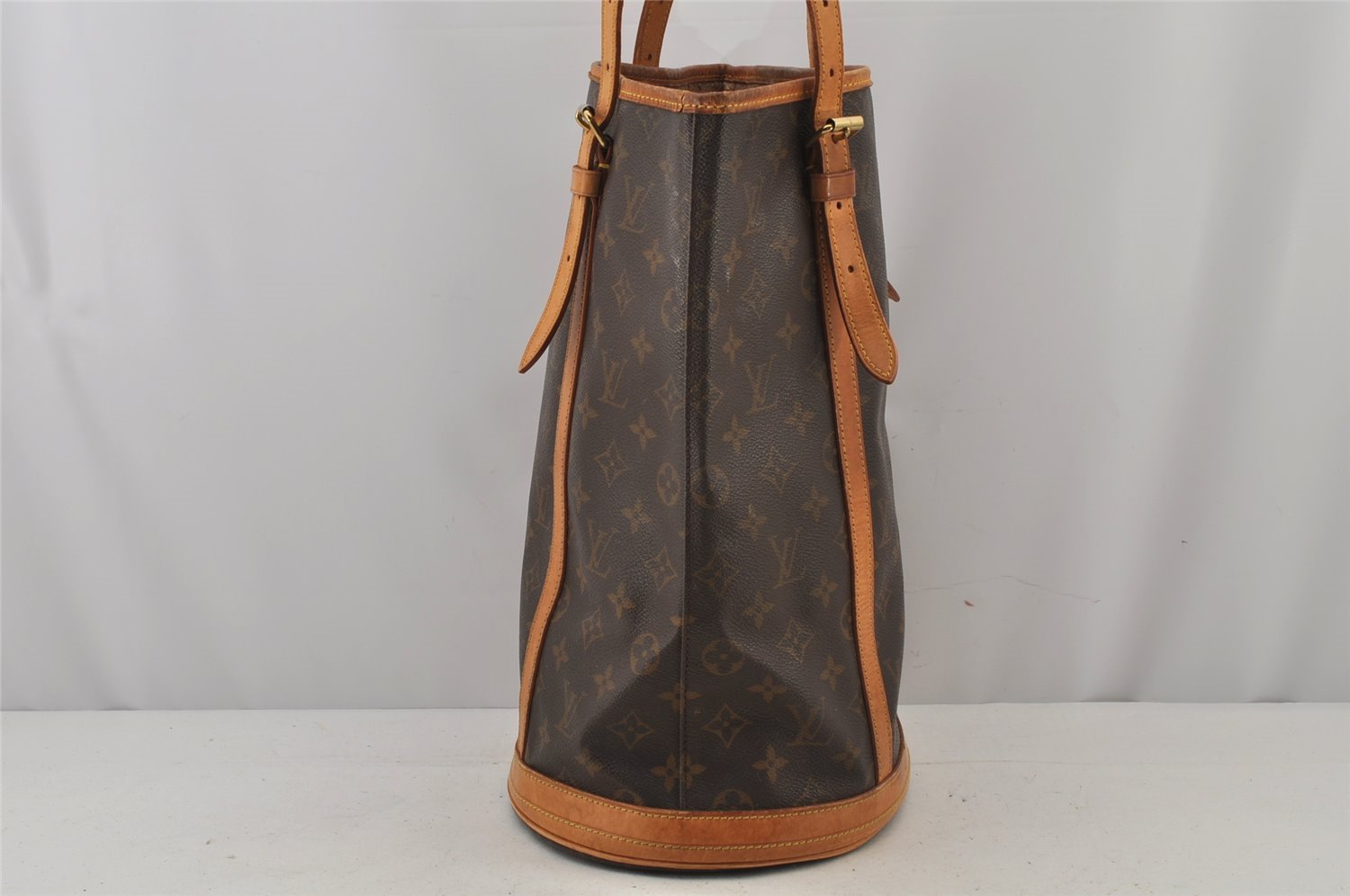 Authentic Louis Vuitton Monogram Bucket GM Shoulder Tote Bag M42236 Junk 7655J