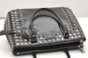 Authentic PRADA Vintage Bijou Saffiano Enamel 2Way Shoulder Hand Bag Black 7655K