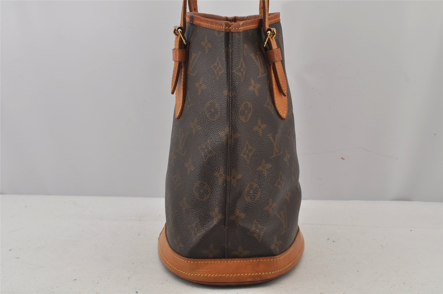 Authentic Louis Vuitton Monogram Bucket PM Shoulder Tote Bag M42238 Junk 7658J