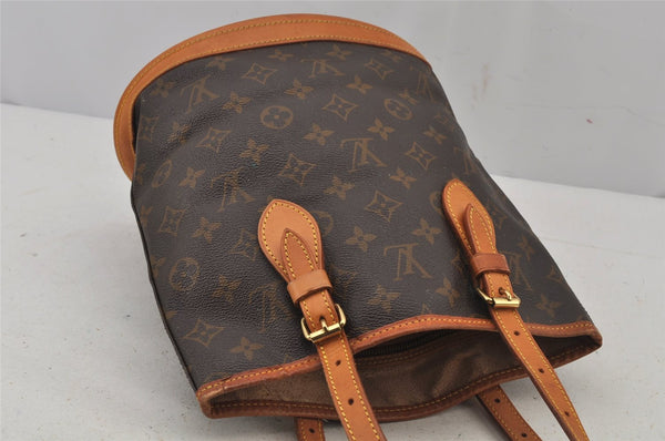 Authentic Louis Vuitton Monogram Bucket PM Shoulder Tote Bag M42238 Junk 7658J