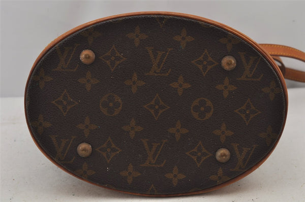 Authentic Louis Vuitton Monogram Bucket PM Shoulder Tote Bag M42238 Junk 7658J