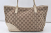 Authentic GUCCI New Britt Shoulder Tote Bag GG Canvas Leather 169946 Brown 7659K