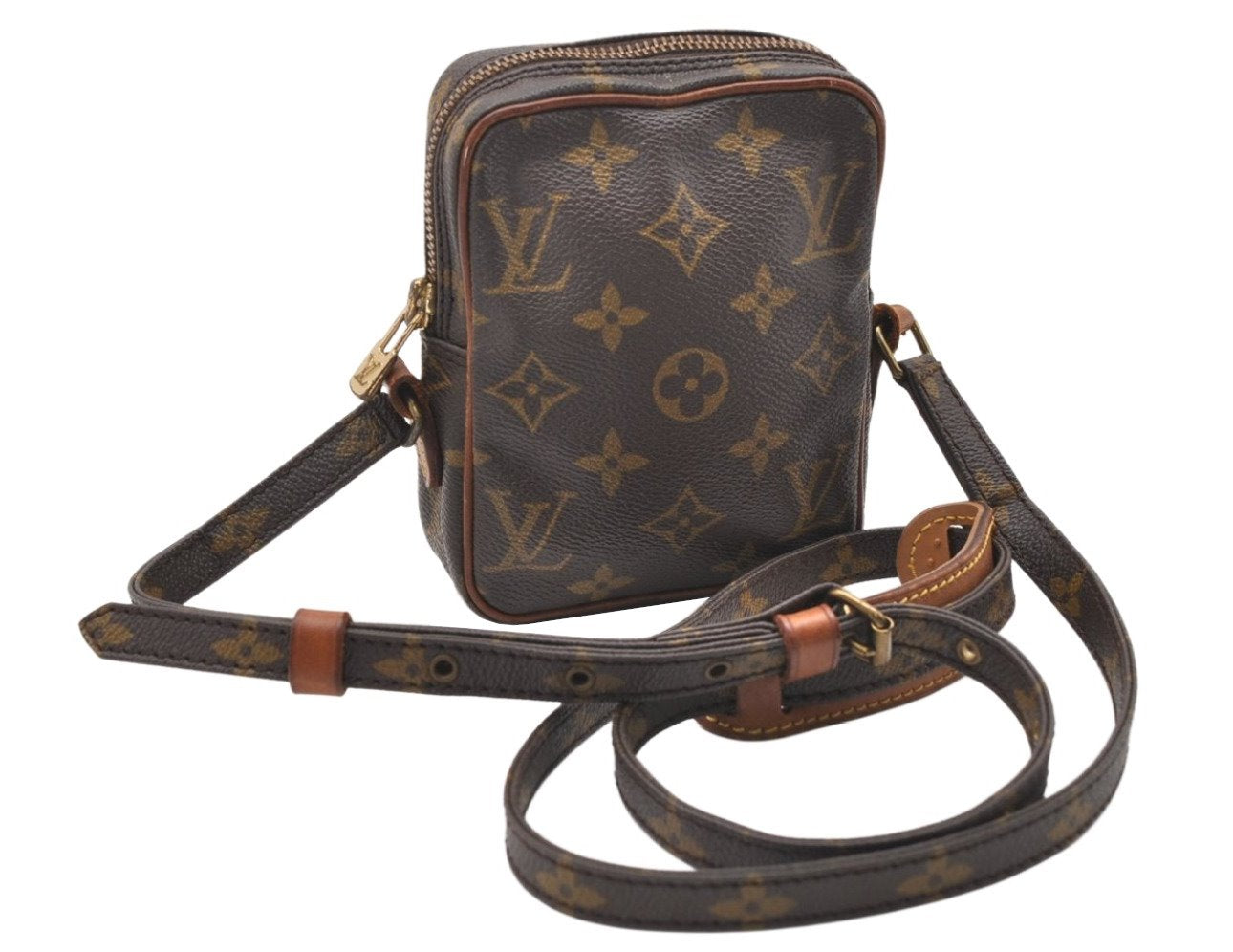 Auth Louis Vuitton Monogram Mini Poche Danube Shoulder Cross Bag M45268 LV 7661K