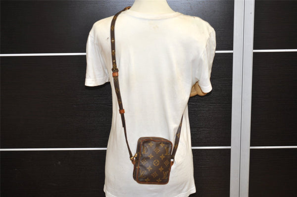 Auth Louis Vuitton Monogram Mini Poche Danube Shoulder Cross Bag M45268 LV 7661K