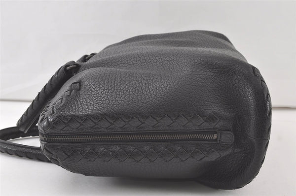 Authentic BOTTEGA VENETA Intrecciato Leather Briefcase Business Bag Black 7662K