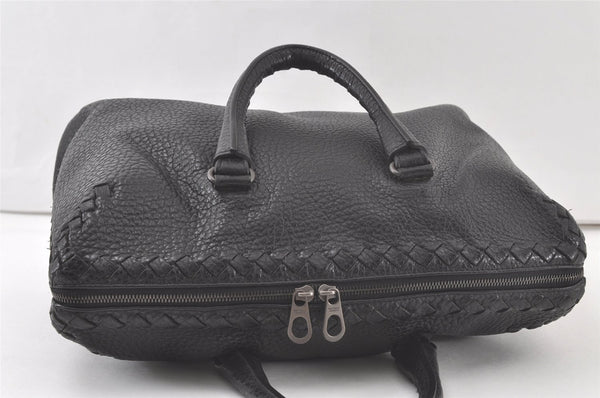 Authentic BOTTEGA VENETA Intrecciato Leather Briefcase Business Bag Black 7662K