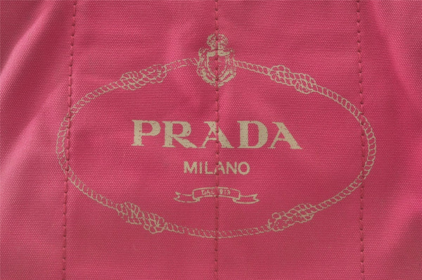 Authentic PRADA Canapa M Canvas Tote Hand Bag BN1877 Pink 7663J