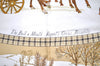 Authentic HERMES Carre 90 Scarf "L' Hiver en Poste" Silk Beige 7664I