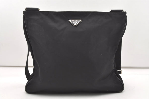 Authentic PRADA Nylon Tessuto Leather Shoulder Cross Body Bag Purse Black 7664J