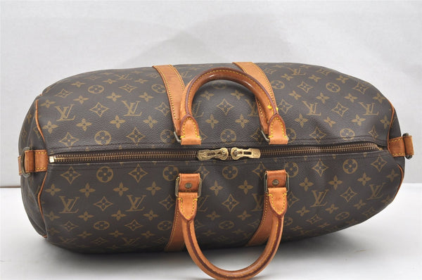 Authentic Louis Vuitton Monogram Keepall Bandouliere 45 M41418 Boston Bag 7665K