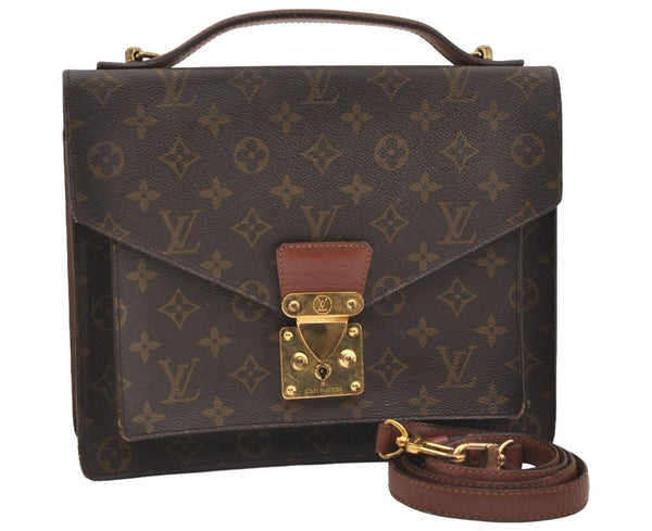 Authentic Louis Vuitton Monogram Monceau 2Way Shoulder Hand Bag M51185 LV 7666J