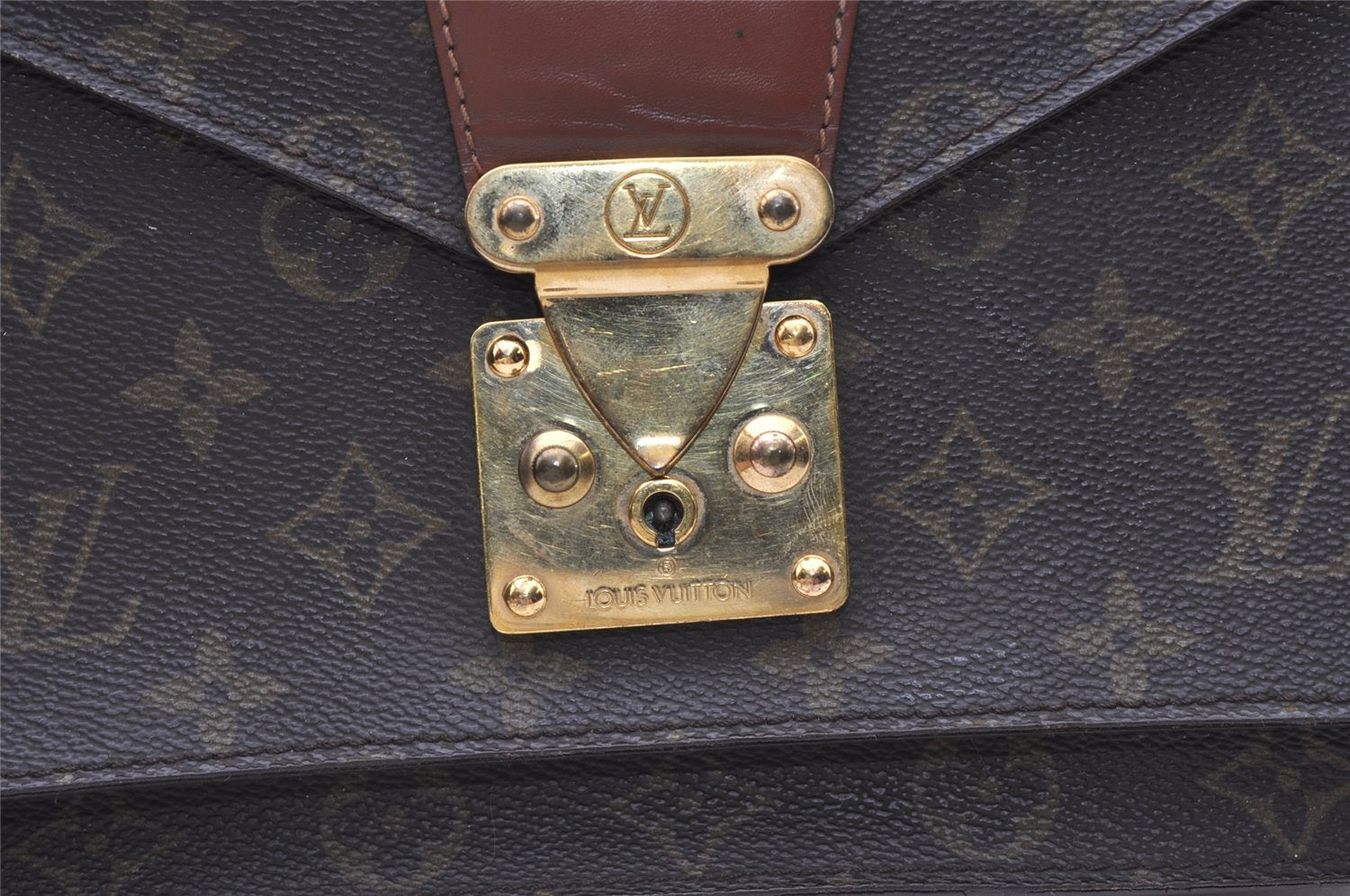 Authentic Louis Vuitton Monogram Monceau 2Way Shoulder Hand Bag M51185 LV 7666J