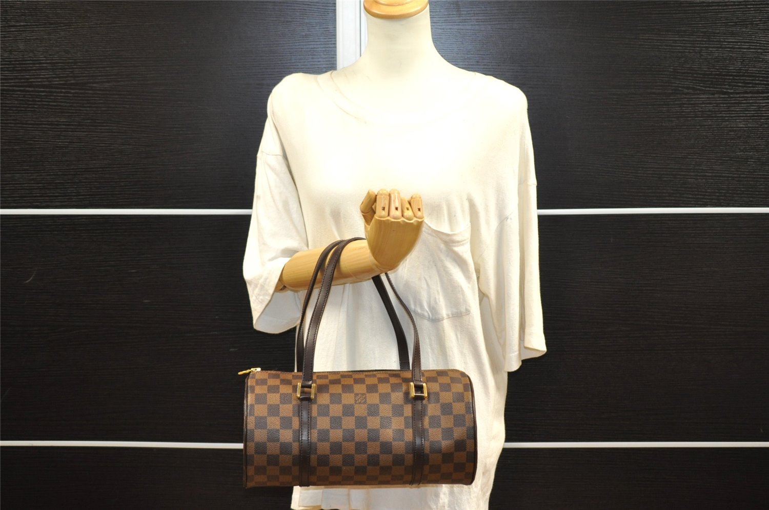 Authentic Louis Vuitton Damier Papillon 30 Hand Bag Purse N51303 LV 7667I