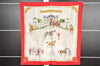 Authentic HERMES Carre 90 Scarf "LES HARAS NATIONAUX" Silk Red 7669I