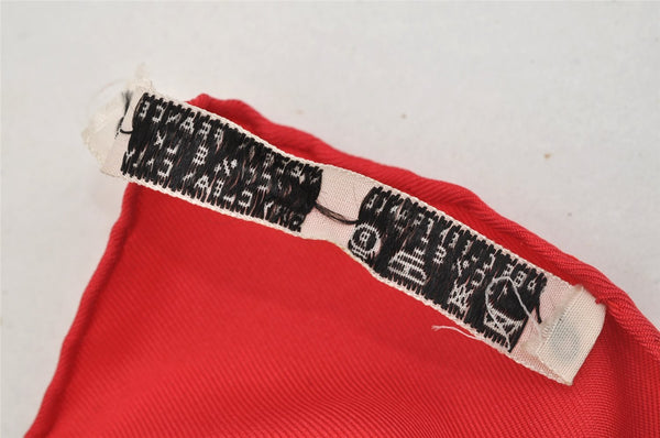 Authentic HERMES Carre 90 Scarf "LES HARAS NATIONAUX" Silk Red 7669I