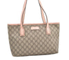 Authentic GUCCI Vintage Shoulder Tote Bag GG PVC Enamel 211138 Brown Pink 7669J