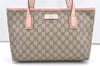 Authentic GUCCI Vintage Shoulder Tote Bag GG PVC Enamel 211138 Brown Pink 7669J