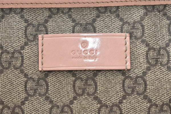 Authentic GUCCI Vintage Shoulder Tote Bag GG PVC Enamel 211138 Brown Pink 7669J