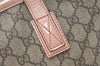Authentic GUCCI Vintage Shoulder Tote Bag GG PVC Enamel 211138 Brown Pink 7669J