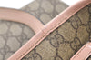 Authentic GUCCI Vintage Shoulder Tote Bag GG PVC Enamel 211138 Brown Pink 7669J
