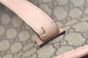 Authentic GUCCI Vintage Shoulder Tote Bag GG PVC Enamel 211138 Brown Pink 7669J
