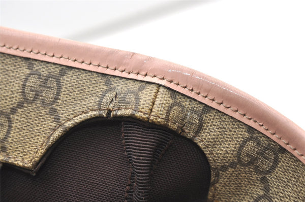 Authentic GUCCI Vintage Shoulder Tote Bag GG PVC Enamel 211138 Brown Pink 7669J