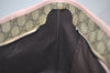 Authentic GUCCI Vintage Shoulder Tote Bag GG PVC Enamel 211138 Brown Pink 7669J