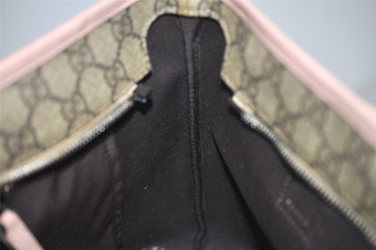 Authentic GUCCI Vintage Shoulder Tote Bag GG PVC Enamel 211138 Brown Pink 7669J