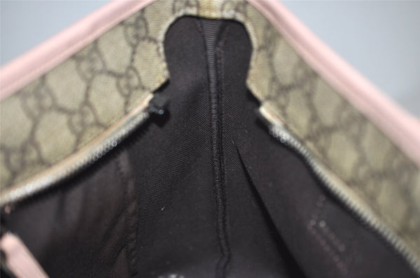 Authentic GUCCI Vintage Shoulder Tote Bag GG PVC Enamel 211138 Brown Pink 7669J