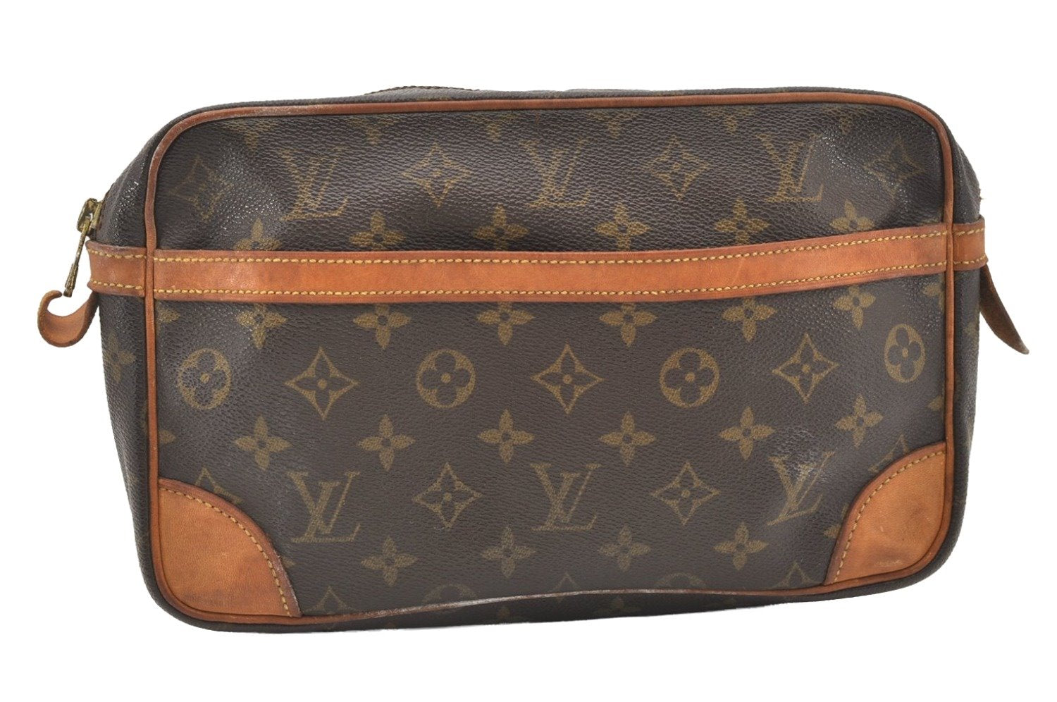 Authentic Louis Vuitton Monogram Compiegne 28 Clutch Hand Bag M51845 LV 7670J