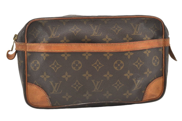 Authentic Louis Vuitton Monogram Compiegne 28 Clutch Hand Bag M51845 LV 7670J