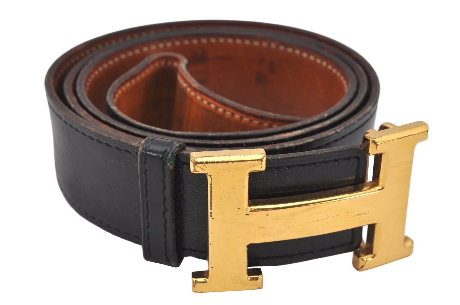 Authentic HERMES Constance Leather Reversible Belt 85cm 33.5