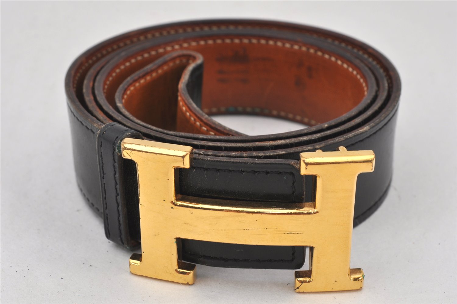 Authentic HERMES Constance Leather Reversible Belt 85cm 33.5