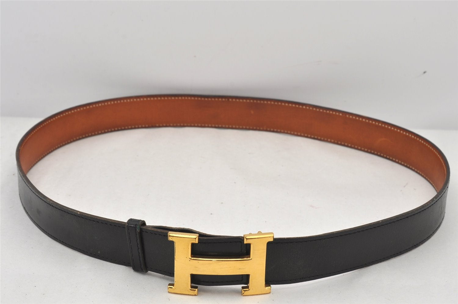 Authentic HERMES Constance Leather Reversible Belt 85cm 33.5