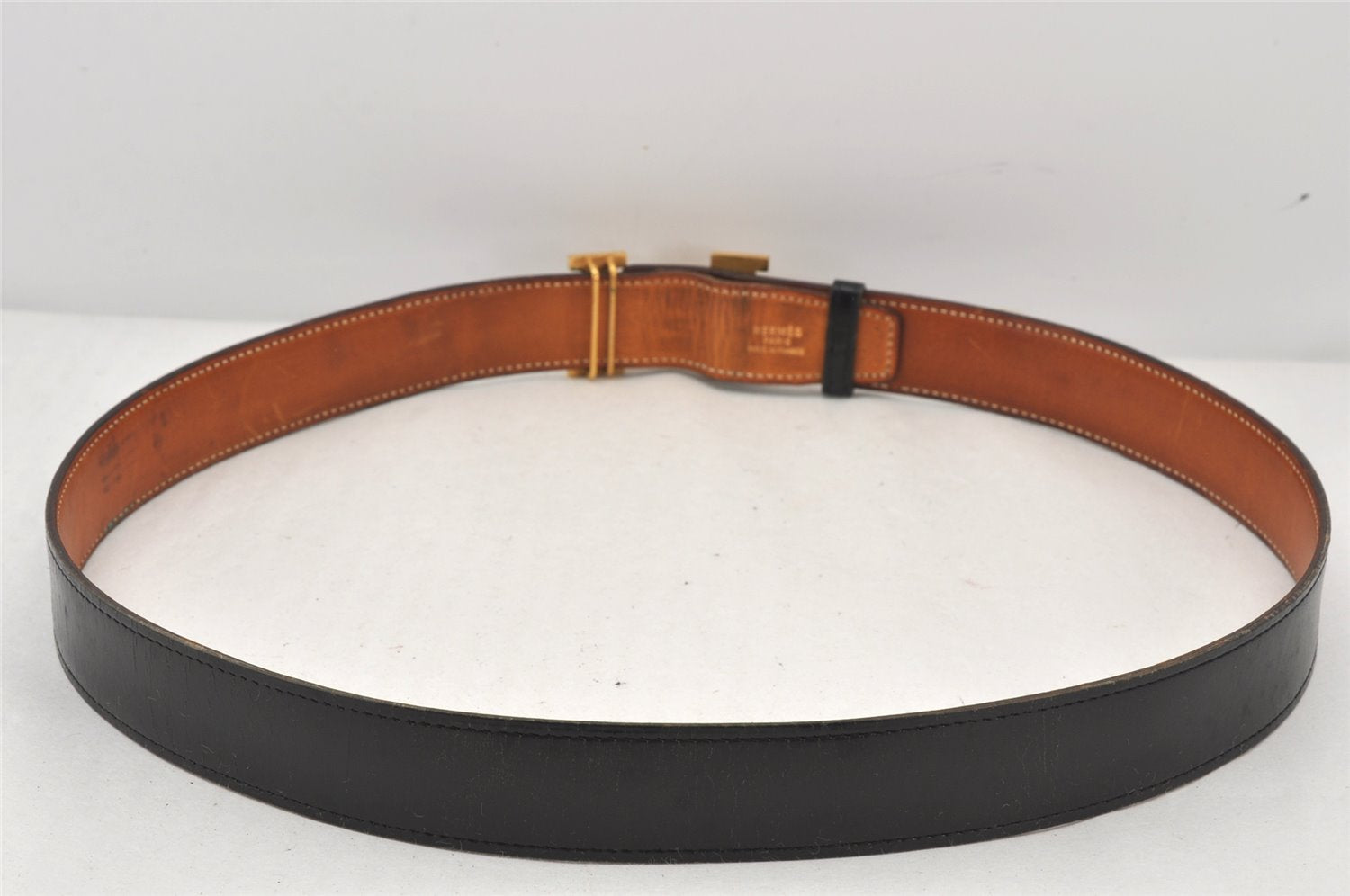 Authentic HERMES Constance Leather Reversible Belt 85cm 33.5