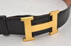 Authentic HERMES Constance Leather Reversible Belt 85cm 33.5" Black Brown 7670K