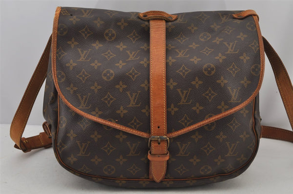 Authentic Louis Vuitton Monogram Saumur 35 Shoulder Cross Bag M42254 LV 7671J