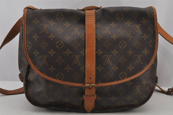 Authentic Louis Vuitton Monogram Saumur 35 Shoulder Cross Bag M42254 LV 7671J