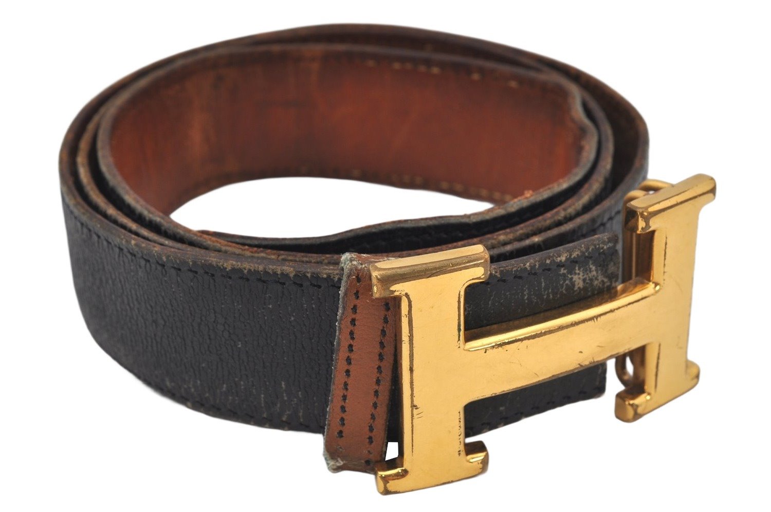 Authentic HERMES Constance Leather Reversible Belt 85cm 33.5