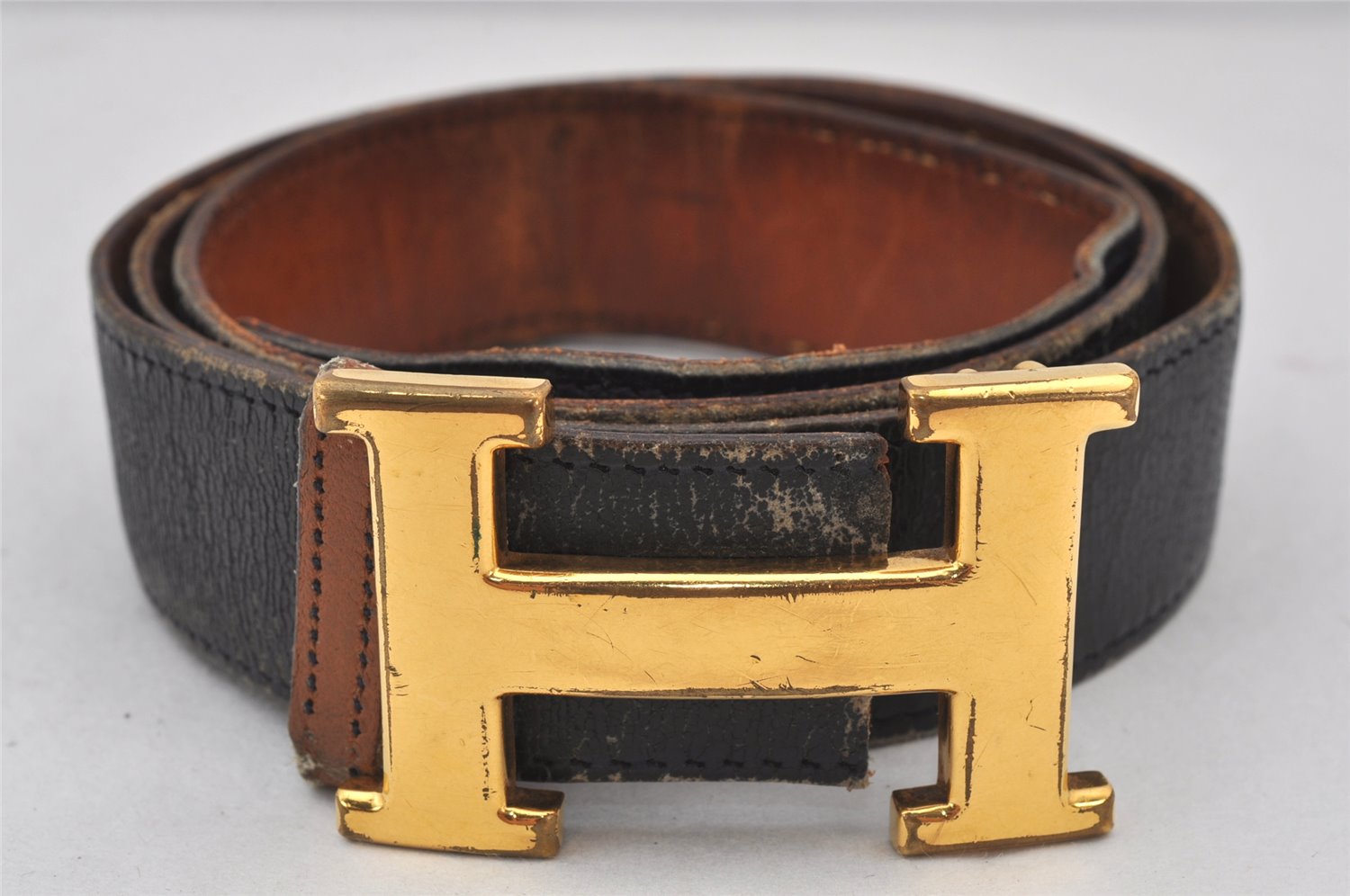 Authentic HERMES Constance Leather Reversible Belt 85cm 33.5