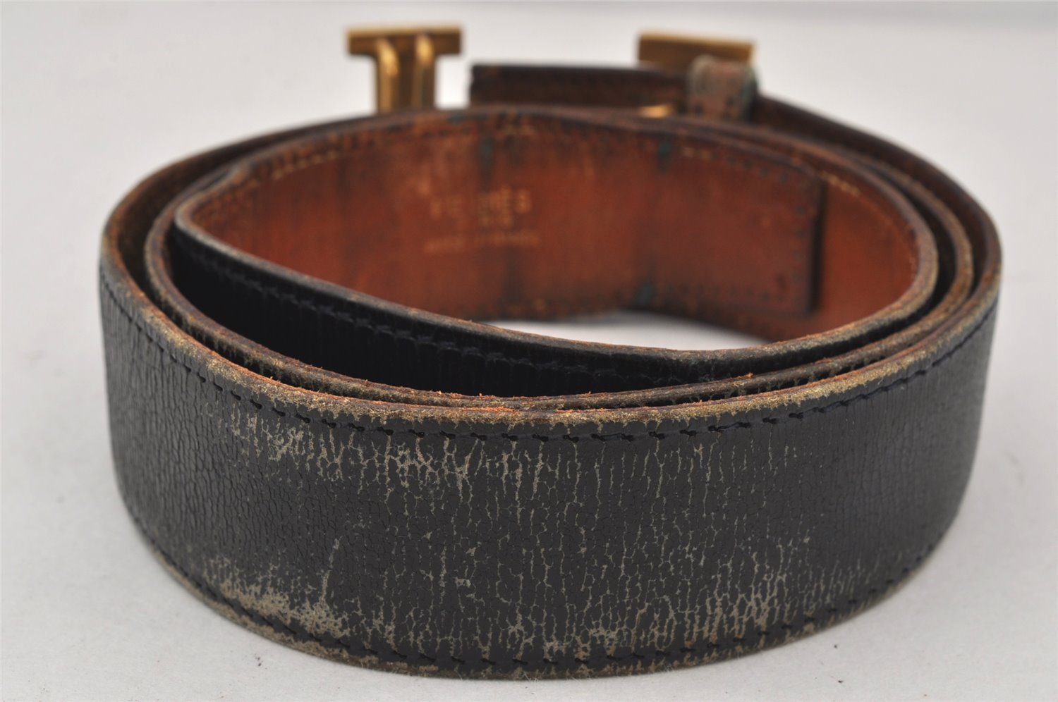 Authentic HERMES Constance Leather Reversible Belt 85cm 33.5