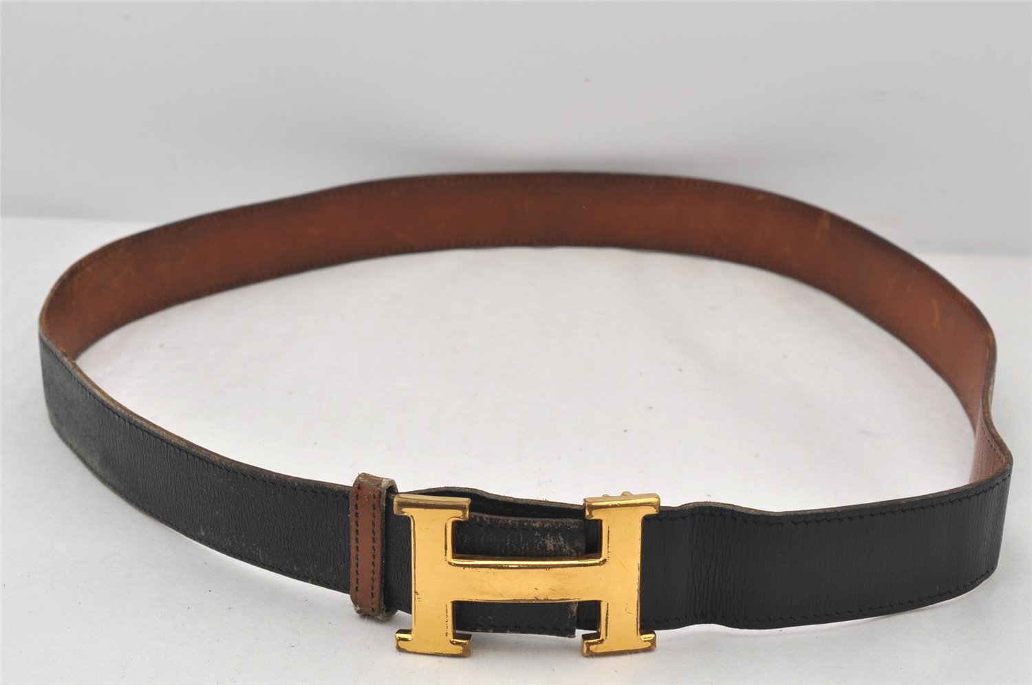 Authentic HERMES Constance Leather Reversible Belt 85cm 33.5