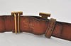 Authentic HERMES Constance Leather Reversible Belt 85cm 33.5" Brown Black 7671K