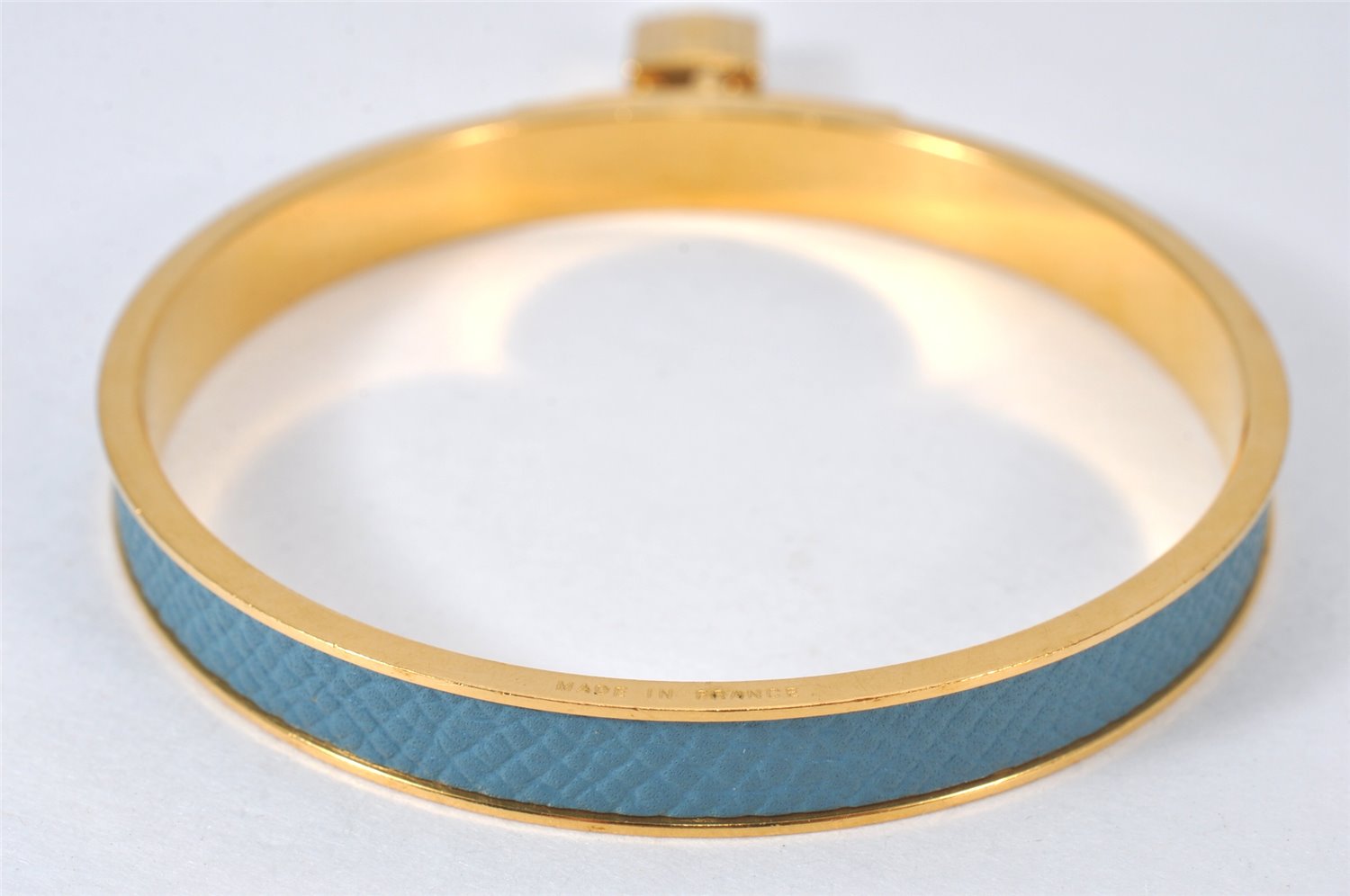 Authentic HERMES Kelly Cadena Bangle Bracelet Gold Blue 7672K