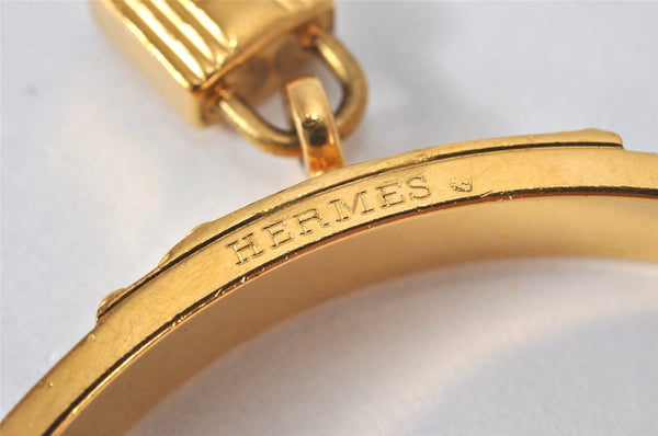 Authentic HERMES Kelly Cadena Bangle Bracelet Gold Blue 7672K