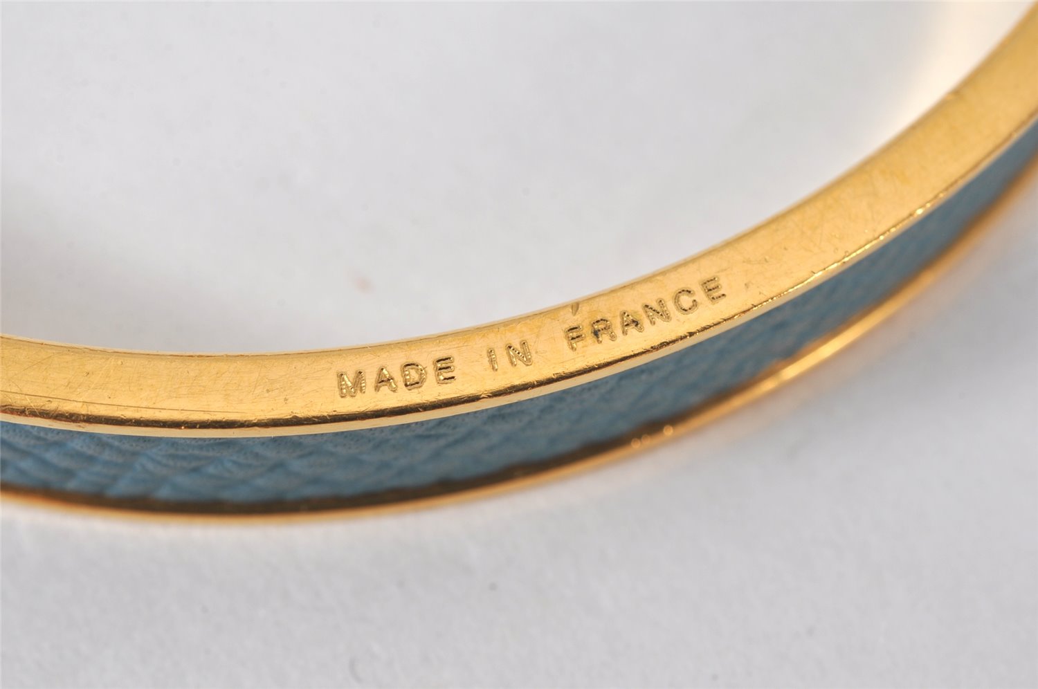 Authentic HERMES Kelly Cadena Bangle Bracelet Gold Blue 7672K