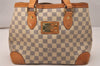 Authentic Louis Vuitton Damier Azur Hampstead PM N51207 Shoulder Tote Bag 7674J