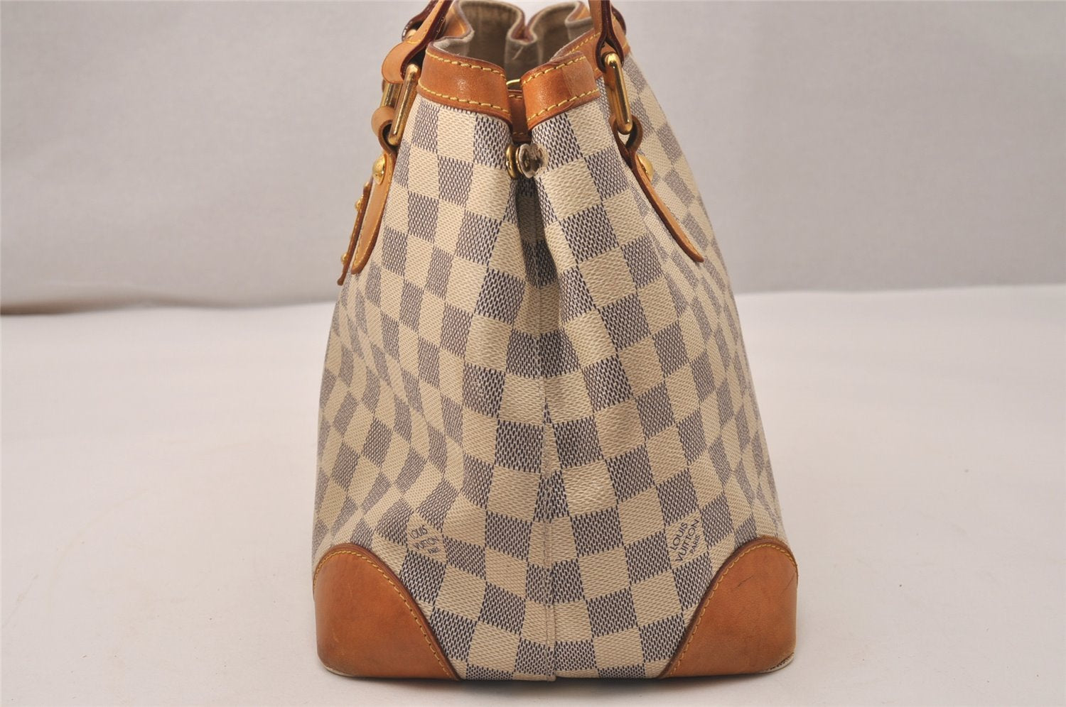 Authentic Louis Vuitton Damier Azur Hampstead PM N51207 Shoulder Tote Bag 7674J